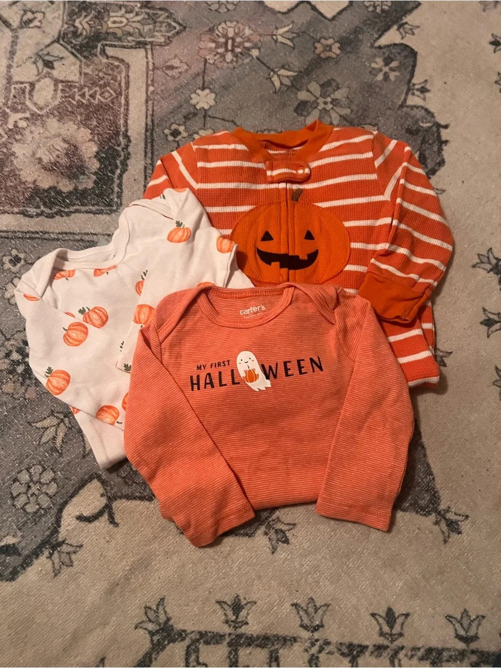 Carter's Orange 'My First Halloween' Baby Bundle